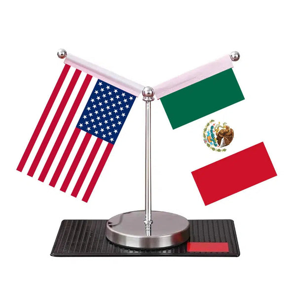 USA Mexico Desk Flag - Custom Table Flags (Mini)