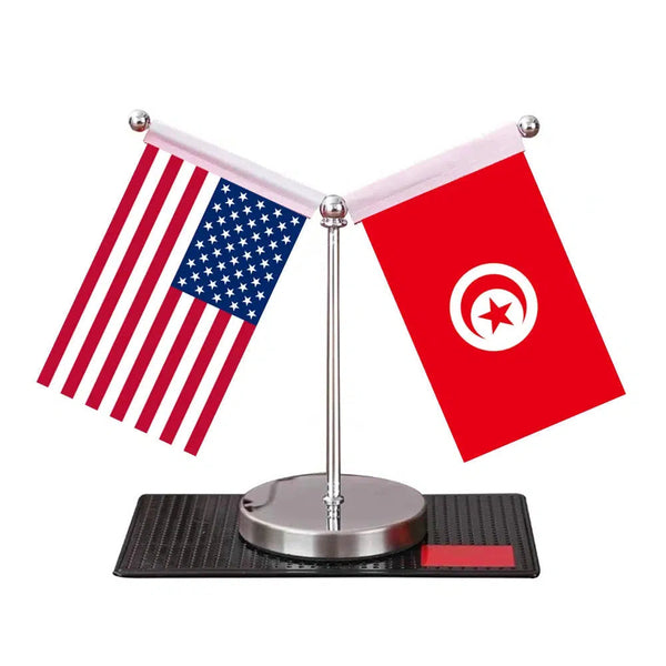 USA Morocco Desk Flag - Custom Table Flags (Mini)