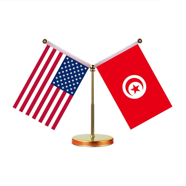 USA Morocco Desk Flag - Custom Table Flags (Mini)