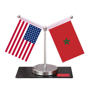 USA Morocco Desk Flag - Custom Table Flags (Mini)