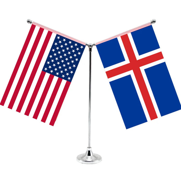 USA Norway Desk Flag - Custom Table Flags (Small)