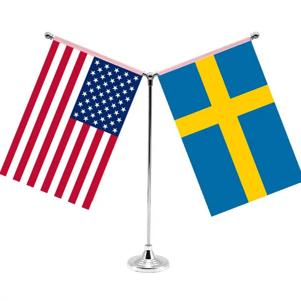 USA Norway Desk Flag - Custom Table Flags (Small)