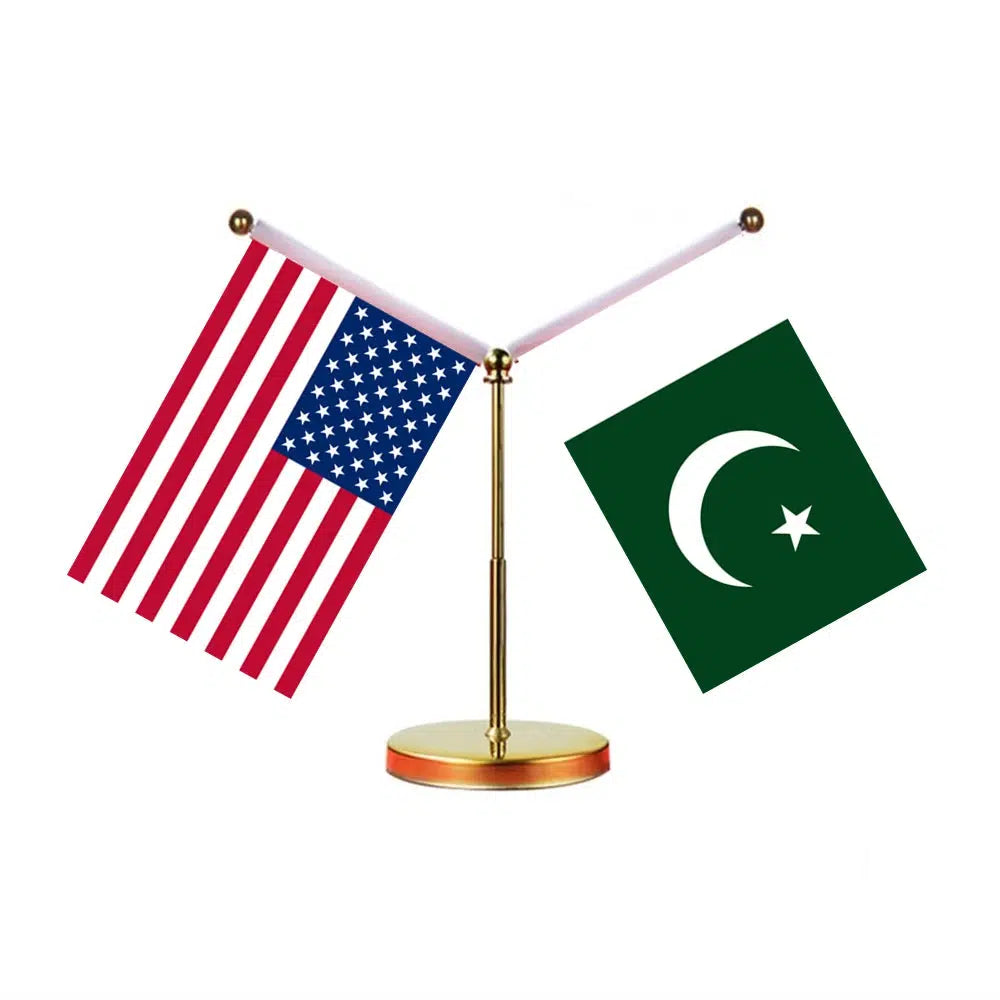 USA Pakistan Desk Flag - Custom Table Flags (Mini)