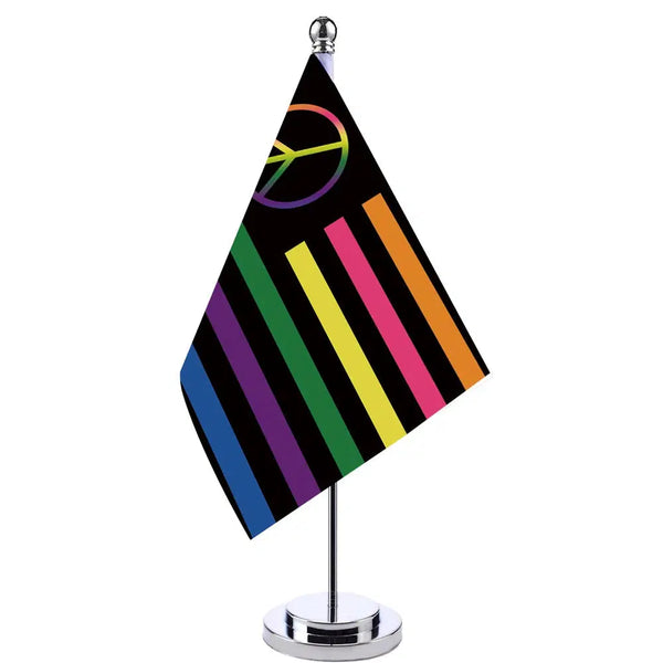 USA Peace Pride Desk Flag - Small LGBTQIA2S+ Table Flag