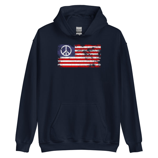 USA Peace Sign Flag Hoodie