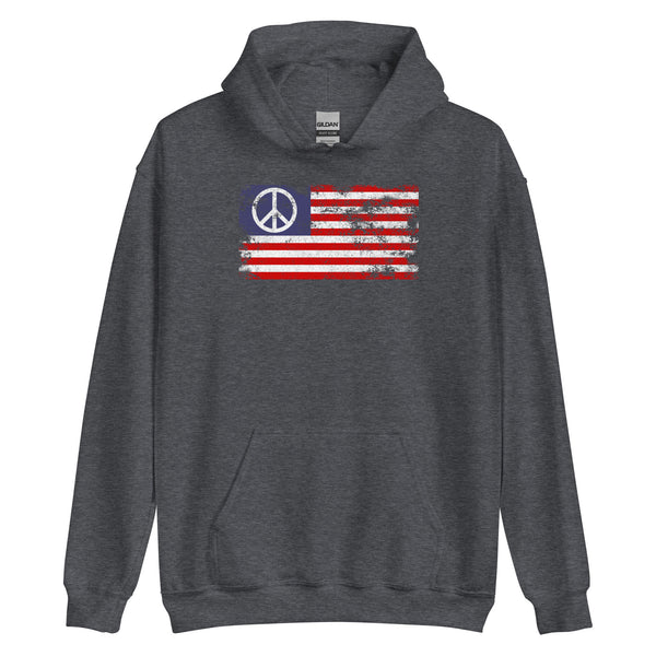 USA Peace Sign Flag Hoodie