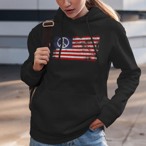 USA Peace Sign Flag Hoodie