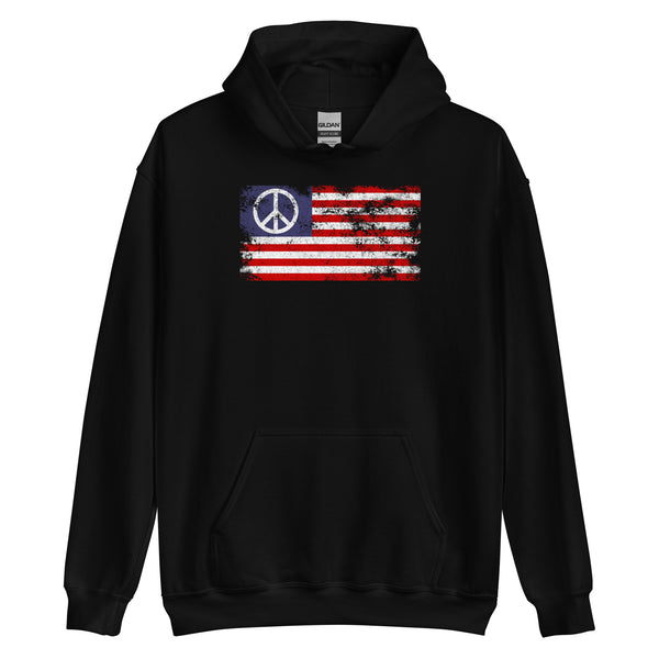 USA Peace Sign Flag Hoodie