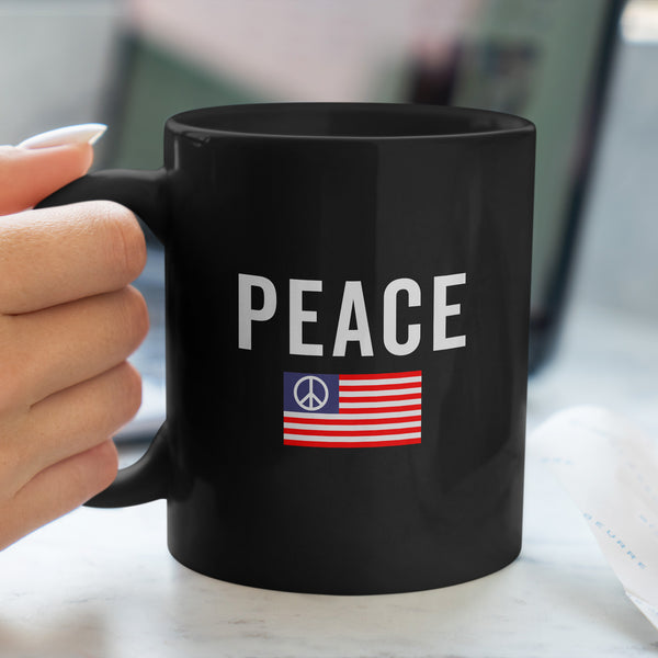 USA Peace Sign Flag Mug