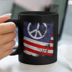 USA Peace Sign Flag Mug