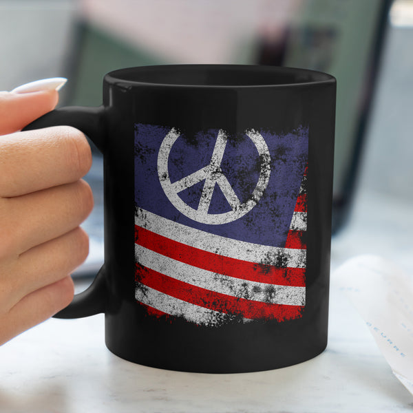 USA Peace Sign Flag Mug