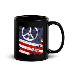 USA Peace Sign Flag Mug