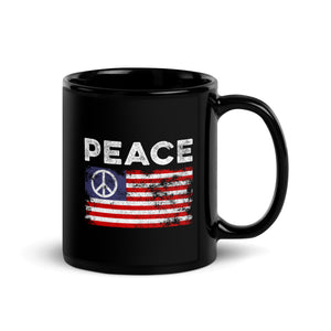 USA Peace Sign Flag Mug