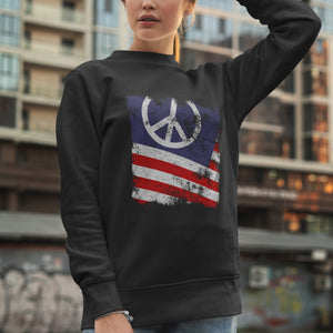 USA Peace Sign Flag Sweatshirt