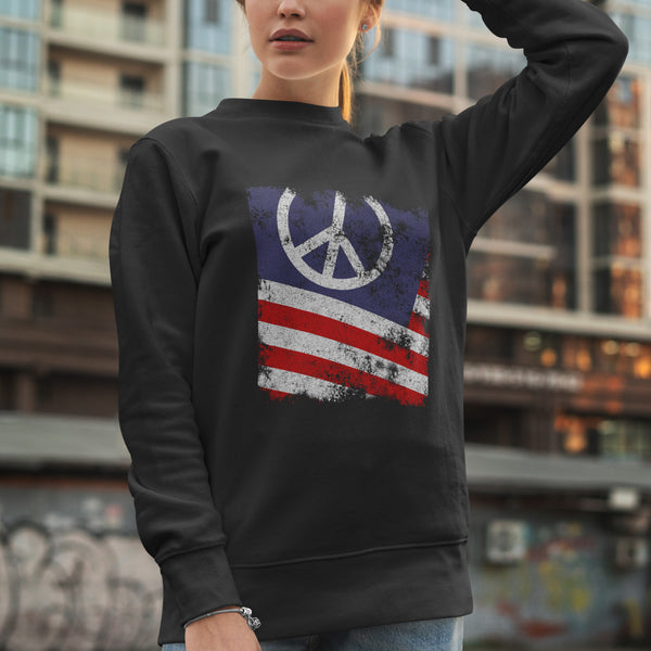 USA Peace Sign Flag Sweatshirt