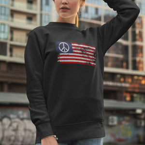 USA Peace Sign Flag Sweatshirt