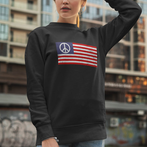 USA Peace Sign Flag Sweatshirt