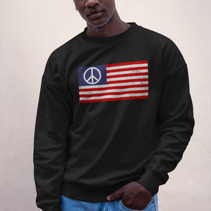 USA Peace Sign Flag Sweatshirt