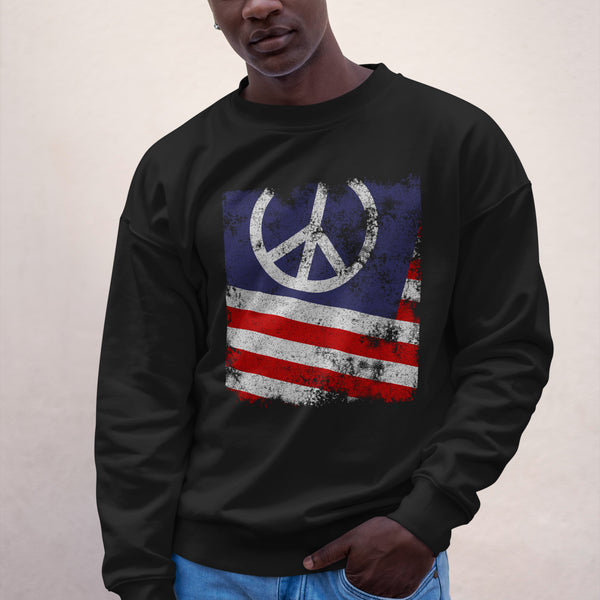 USA Peace Sign Flag Sweatshirt