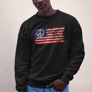 USA Peace Sign Flag Sweatshirt