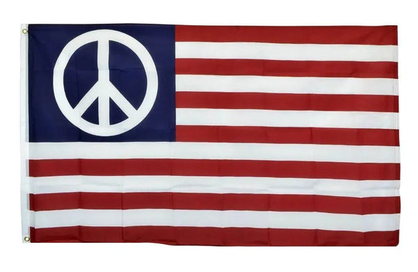 USA Peace Symbol Flag - 90x150cm(3x5ft) - 60x90cm(2x3ft)