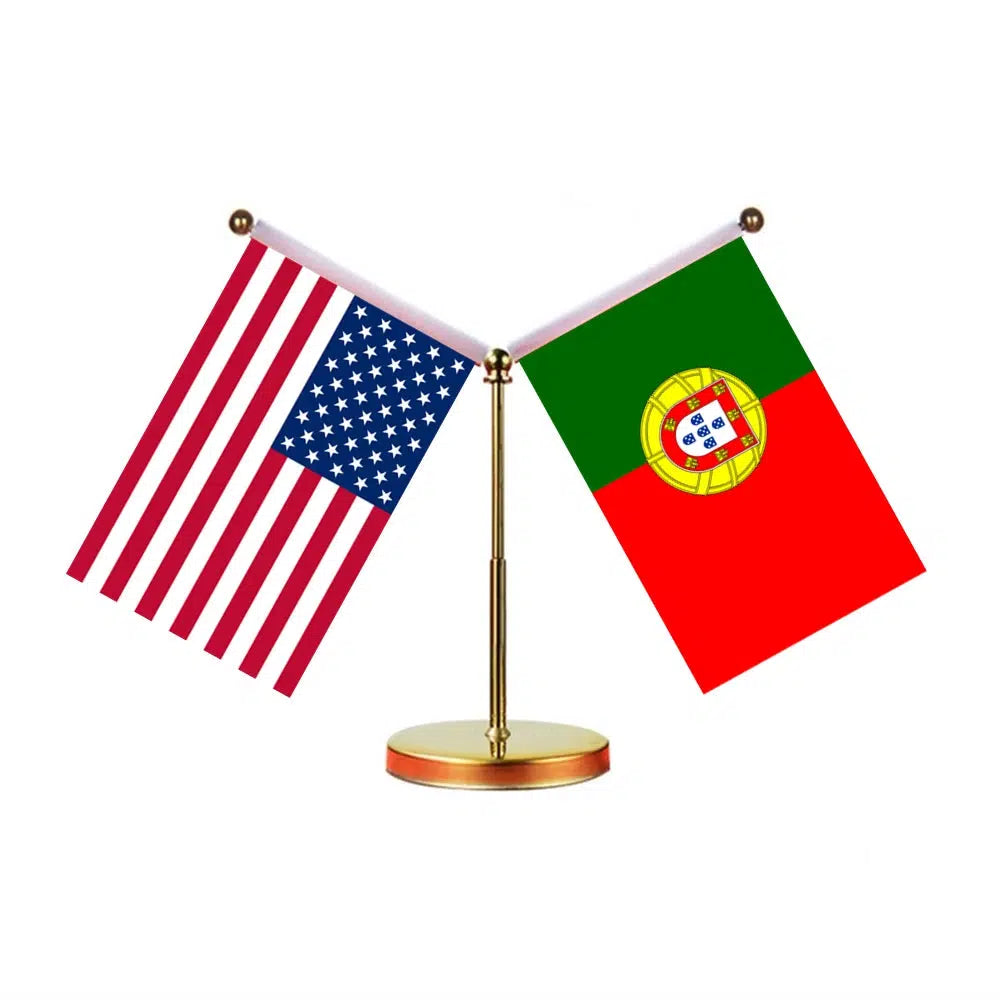 USA Portugal Desk Flag - Custom Table Flags (Mini)