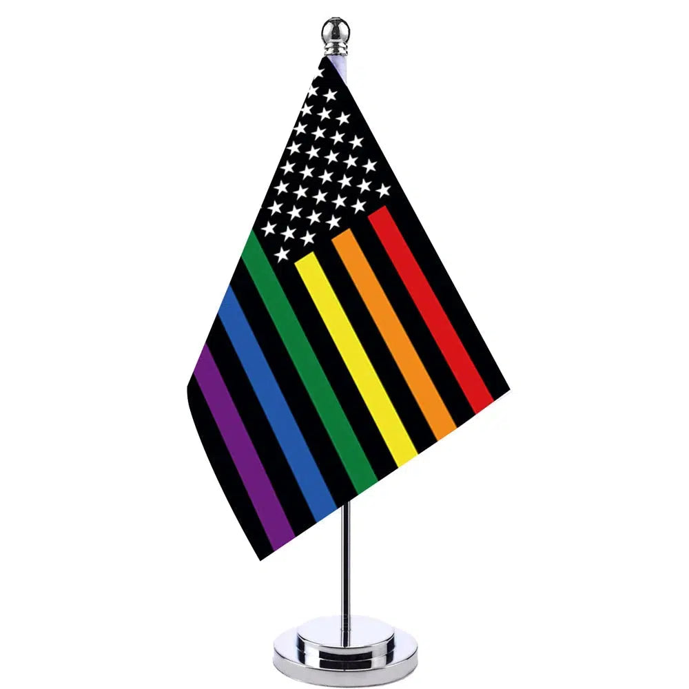 USA Pride Desk Flag - Small LGBTQIA2S+ Table Flag