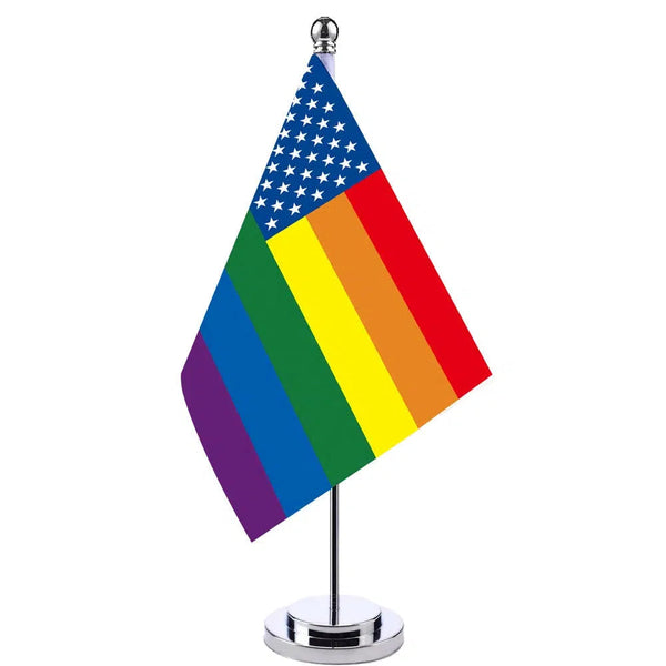 USA Pride Desk Flag - Small LGBTQIA2S+ Table Flag