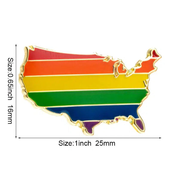 USA Pride Flag Lapel Pins - LGBTQIA2S+ Enamel Pin Flag