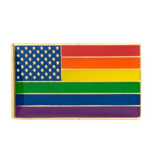 USA Pride Flag Lapel Pins - LGBTQIA2S+ Enamel Pin Flag