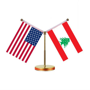 USA Saudi Arabia Desk Flag - Custom Table Flags (Mini)