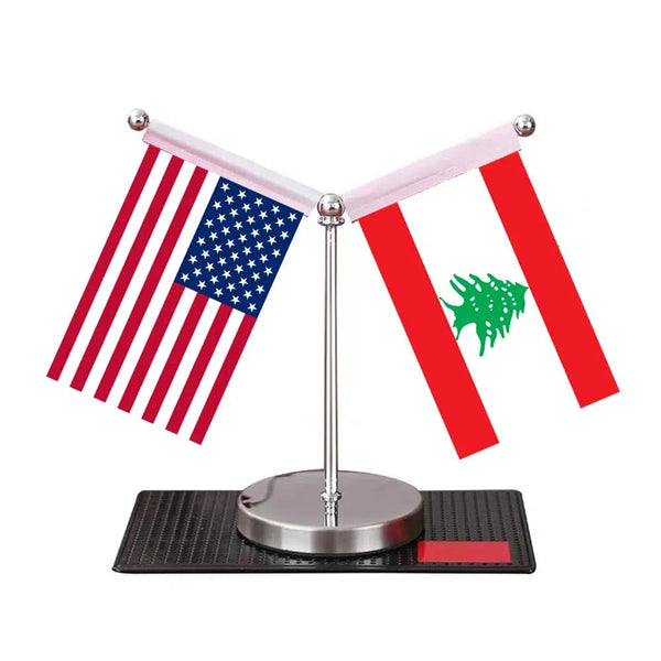 USA Saudi Arabia Desk Flag - Custom Table Flags (Mini)