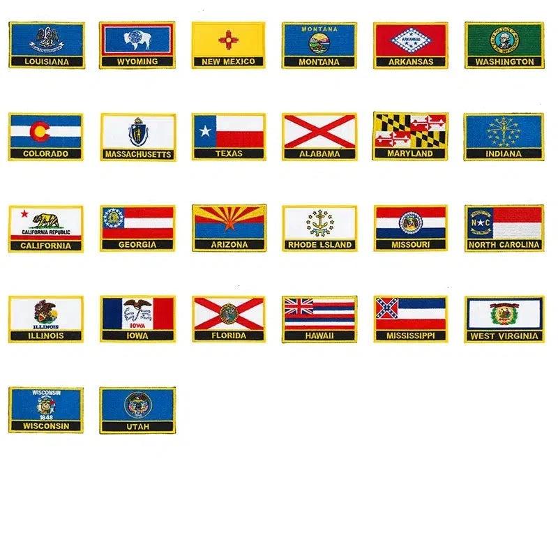 USA State Flag Patches - Sew On/Iron On Patch - Flag Nation
