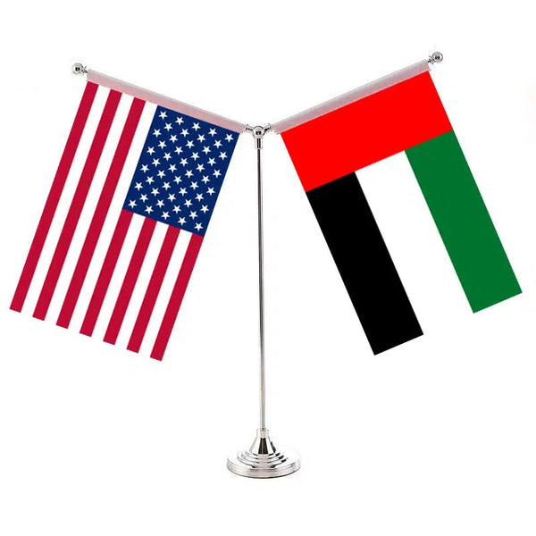USA United Arab Emirates Desk Flag - Custom Table Flags (Small)