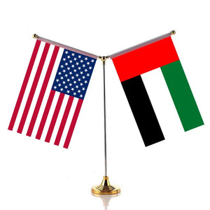 USA United Arab Emirates Desk Flag - Custom Table Flags (Small)