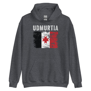 Udmurtia Flag Distressed - Udmurt Flag Hoodie