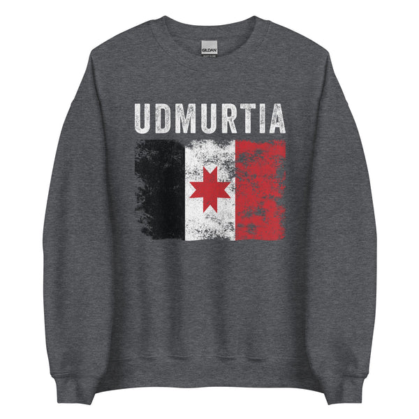 Udmurtia Flag Distressed - Udmurt Flag Sweatshirt