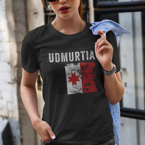 Udmurtia Flag Distressed - Udmurt Flag T-Shirt