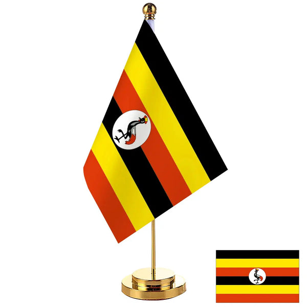 Uganda Desk Flag - Small Office Table Flag