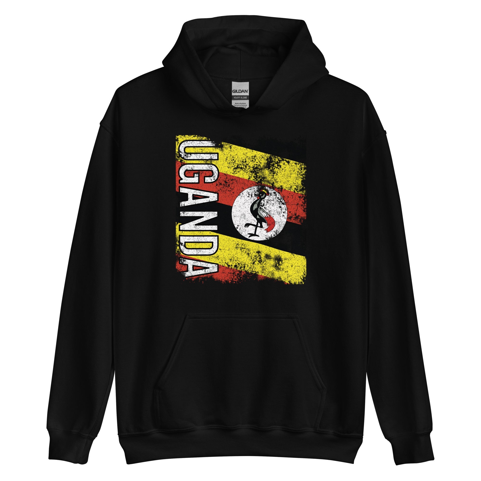 Uganda Flag - Distressed Flag Hoodie