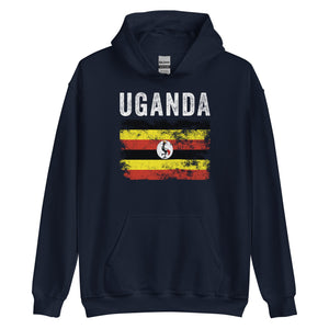 Uganda Flag Distressed - Ugandan Flag Hoodie