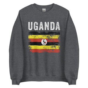 Uganda Flag Distressed - Ugandan Flag Sweatshirt