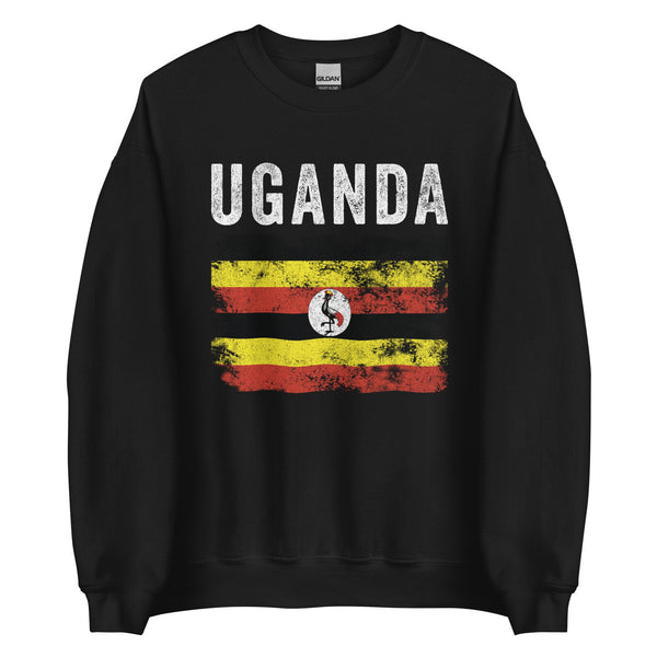 Uganda Flag Distressed - Ugandan Flag Sweatshirt