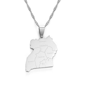 Uganda Map Necklace