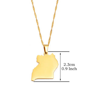 Uganda Map Necklace