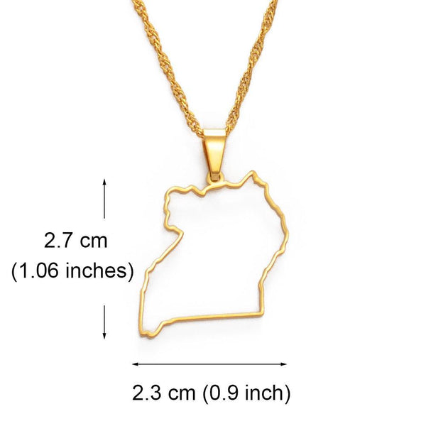 Uganda Map Necklace