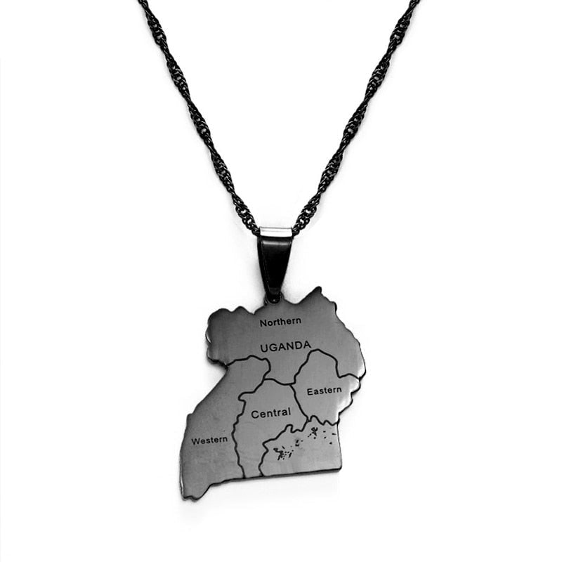 Uganda Map Necklace