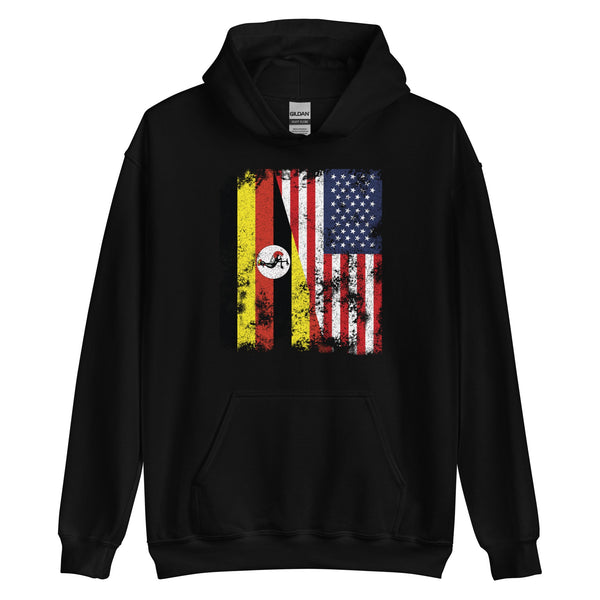 Uganda USA Flag - Half American Hoodie