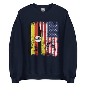 Uganda USA Flag - Half American Sweatshirt