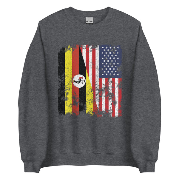 Uganda USA Flag - Half American Sweatshirt